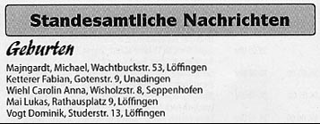 Mitteilungsblatt der Stadt Löffingen