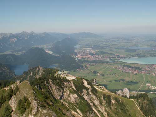 Blick vom Branderschrofen auf den Tegelberg