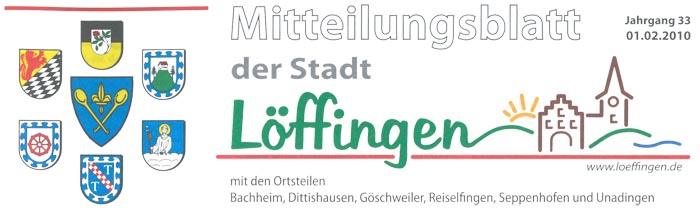 Mitteilungsblatt der Stadt Løffingen